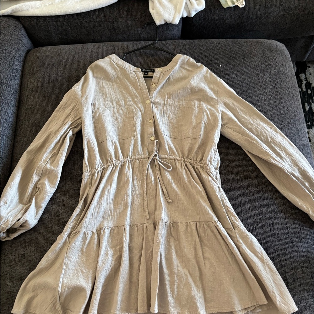 Wishlist Beige Button-Up Dress
